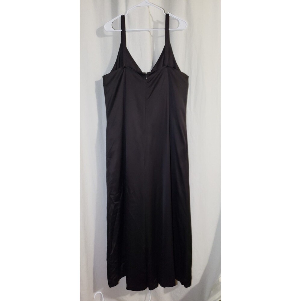 Banana Republic Italian Satin Wide-Leg Jumpsuit Size XL Viscose Wool Dark Brown - Picture 9 of 12